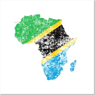 Flag of Tanzania inside Africa Posters and Art